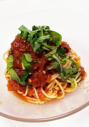 トマト缶で冷製パスタ-レシピのメイン写真