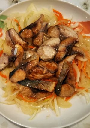 焼きサバと刻み野菜の黒酢マリネ-レシピのメイン写真