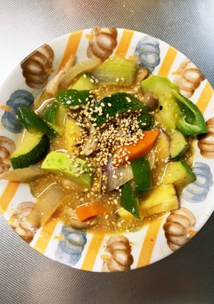 根菜牛丼風甘辛炒め味温野菜サラダ-レシピのメイン写真