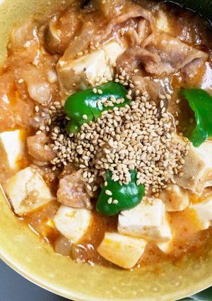 豚こま簡単旨辛炒め味麻婆豆腐茄子-レシピのメイン写真