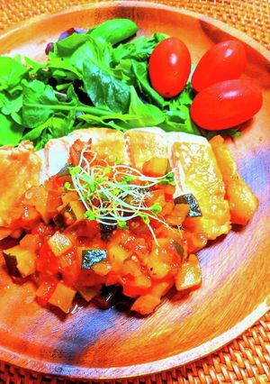 チキンソテー✿夏野菜のトマトソース-レシピのメイン写真