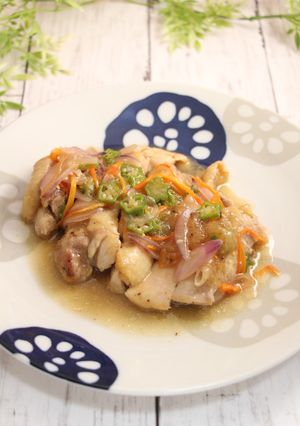 簡単！水晶鶏のオクラあん煮-レシピのメイン写真