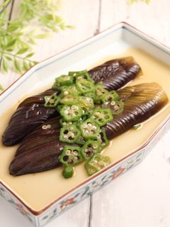 簡単!焼きナスのオクラ白だし煮-レシピのメイン写真