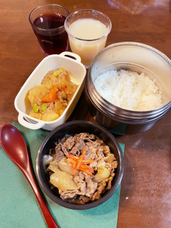 牛丼と肉じゃが ランチジャー弁当-レシピのメイン写真