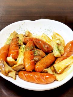 ウインナーとキノコのバター醤油炒め-レシピのメイン写真