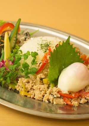 レンジで簡単！枝豆入り和風ガパオライス-レシピのメイン写真