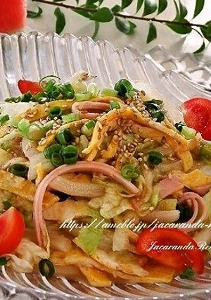 レタスとハムのサラダうどん-レシピのメイン写真