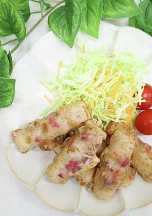 シャキシャキ梅とちくわの磯部揚げ-レシピのメイン写真