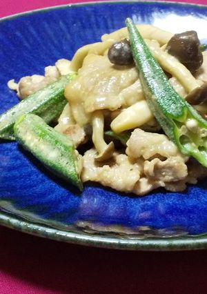 【バランス】豚肉とオクラのオイマヨ炒め-レシピのメイン写真