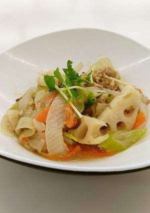 豚肉と野菜のごまねぎ酢炒め-レシピのメイン写真