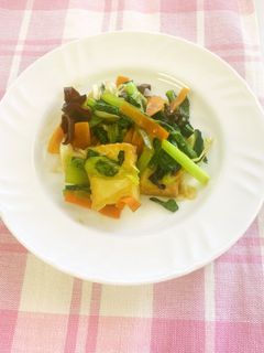 厚揚げと小松菜のオイスターソース炒め-レシピのメイン写真