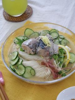 さば缶で冷や汁そうめん-レシピのメイン写真