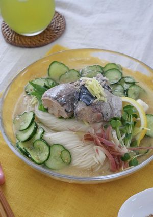 さば缶で冷や汁そうめん-レシピのメイン写真