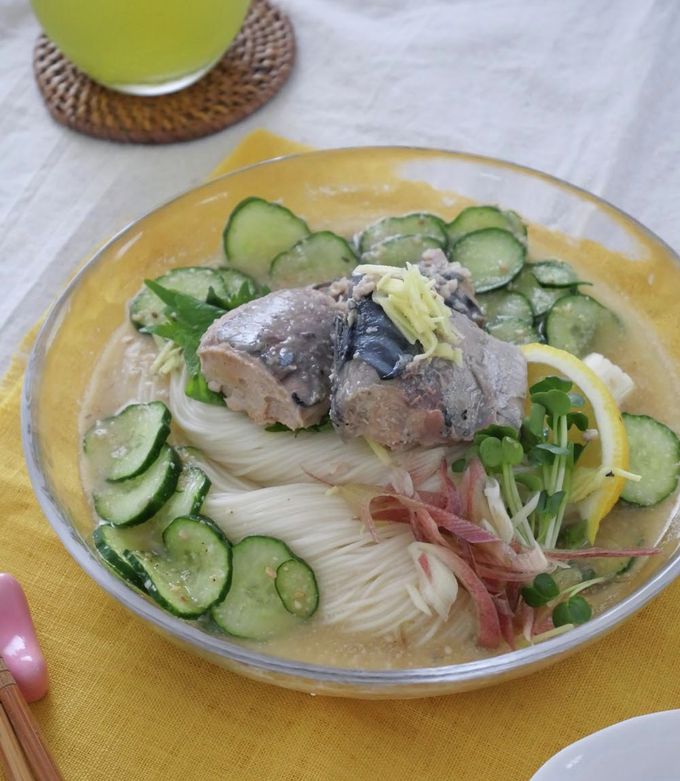 さば缶で冷や汁そうめん-レシピのメイン写真