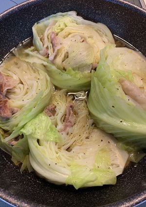 キャベツと豚バラのフライパン蒸し-レシピのメイン写真