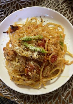 鶏肉とニンニクのトマトパスタ-レシピのメイン写真