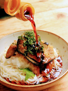 揚げなすのおろしぶっかけ素麵-レシピのメイン写真