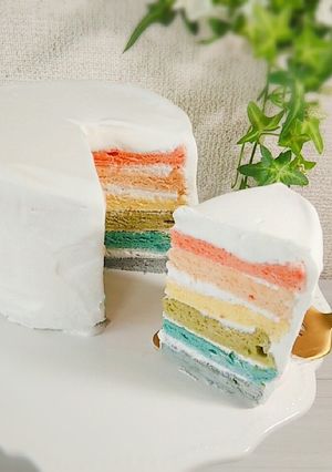 レインボーシフォンケーキ-レシピのメイン写真