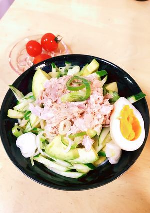 糖質ゼロ麺deツナマヨ冷やしサラダ麺-レシピのメイン写真