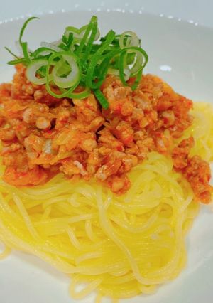 簡単! 豚ひき肉で豚キムチ風 そーめん-レシピのメイン写真