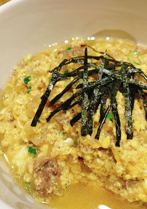 余り牛丼で！玉子雑炊風、ぶっかけご飯-レシピのメイン写真