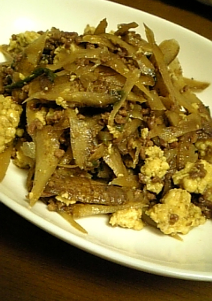 ひき肉とごぼうの炒め煮-レシピのメイン写真