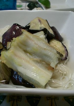 穴子と揚げ茄子のにゅう麺-レシピのメイン写真
