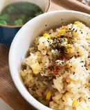 トマトとコーンの炊き込みごはん☆牛肉入☆