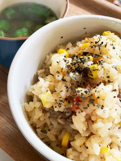 トマトとコーンの炊き込みごはん☆牛肉入☆-レシピのメイン写真