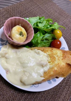 フレンチトースト海老と帆立クリームソース-レシピのメイン写真