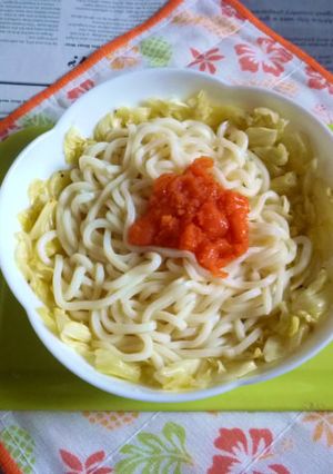醤油うどん風冷やしうどん26明太キャベツ-レシピのメイン写真