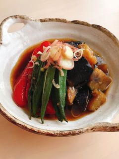パプリカとおくらとなすの煮浸し-レシピのメイン写真