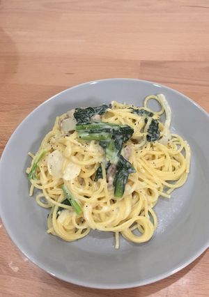 豚肉と小松菜のクリームパスタ-レシピのメイン写真