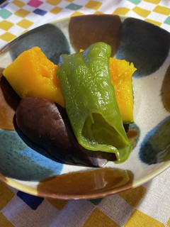 夏にあっさり!簡単かぼちゃとナスの煮物-レシピのメイン写真