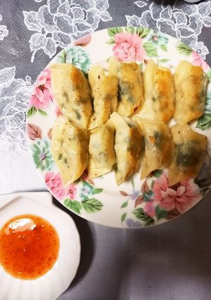 スイチリで食べる鶏むね海老ニラチーズ餃子-レシピのメイン写真