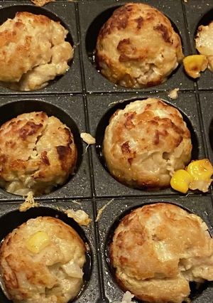 たこ焼き器でオムボール&ハンバーグボール-レシピのメイン写真