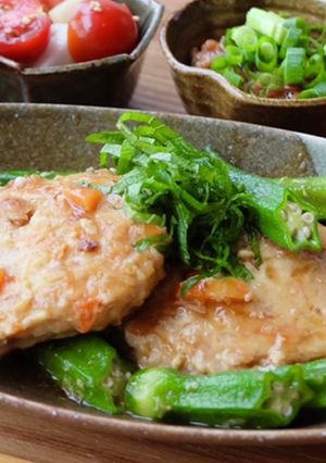 鶏つくねとおくらの生姜あん-レシピのメイン写真