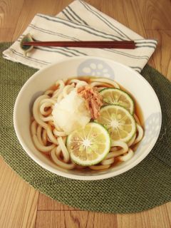 大根おろしとかぼすの冷やしうどん-レシピのメイン写真