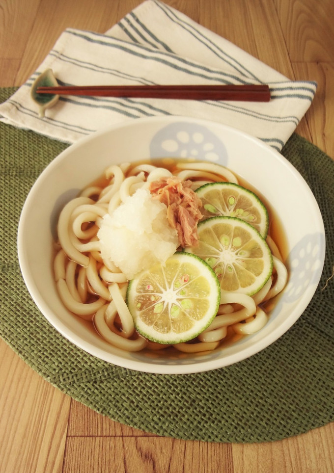大根おろしとかぼすの冷やしうどん-レシピのメイン写真