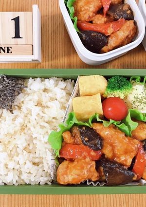 鶏肉のケチャップ炒め弁当 21/6.21-レシピのメイン写真