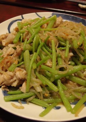 山菜の王様!ミズと豚の味噌炒め-レシピのメイン写真