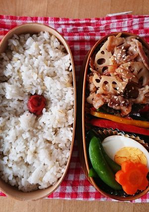 夏弁当★少量豚バラと蓮根炒め★作り置き-レシピのメイン写真