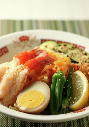 再現!海老と夏野菜のレモン冷やし中華♪-レシピのメイン写真