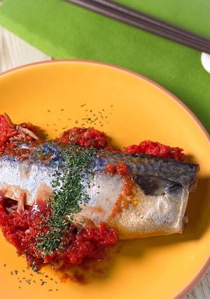 みりん干しで♪鯖のトマト煮-レシピのメイン写真