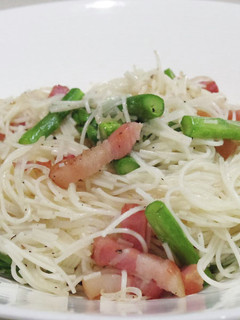 素麺・しらたきとベーコン・アスパラの炒め-レシピのメイン写真