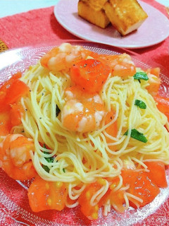簡単☆海老とトマトの冷製パスタ-レシピのメイン写真