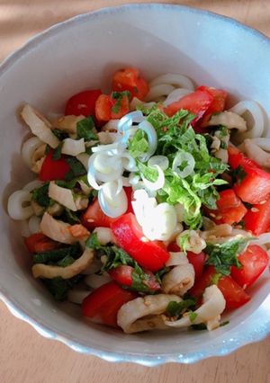 夏のランチはこれ!*冷たいトマトうどん*-レシピのメイン写真