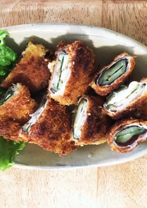 茄子と豚のチーズ入りフライ-レシピのメイン写真