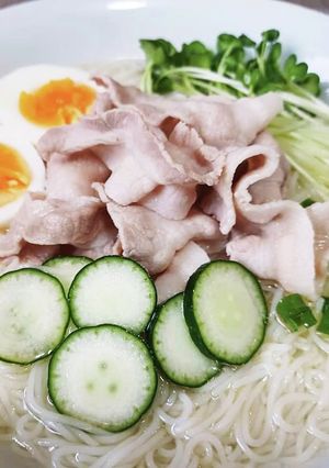 超簡単！冷やし豚しゃぶ塩そうめん！！-レシピのメイン写真