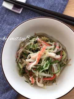 簡単副菜!もやし胡瓜カニカマの中華和え-レシピのメイン写真
